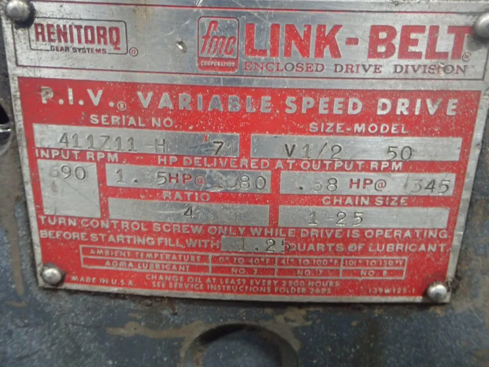 Fmc / Link Belt Variable Speed Drive