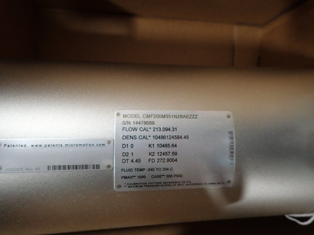 Micro Motion , Cmf200m351n2baezzz Mass Flow Sensor - Cmf200m351n2baezzz