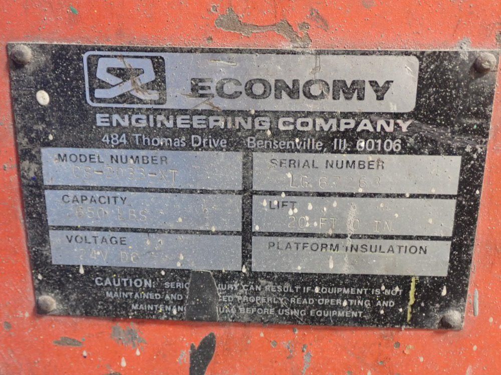 Economy 20' 650# Platform Scissor Lift - Cs-2033-xt