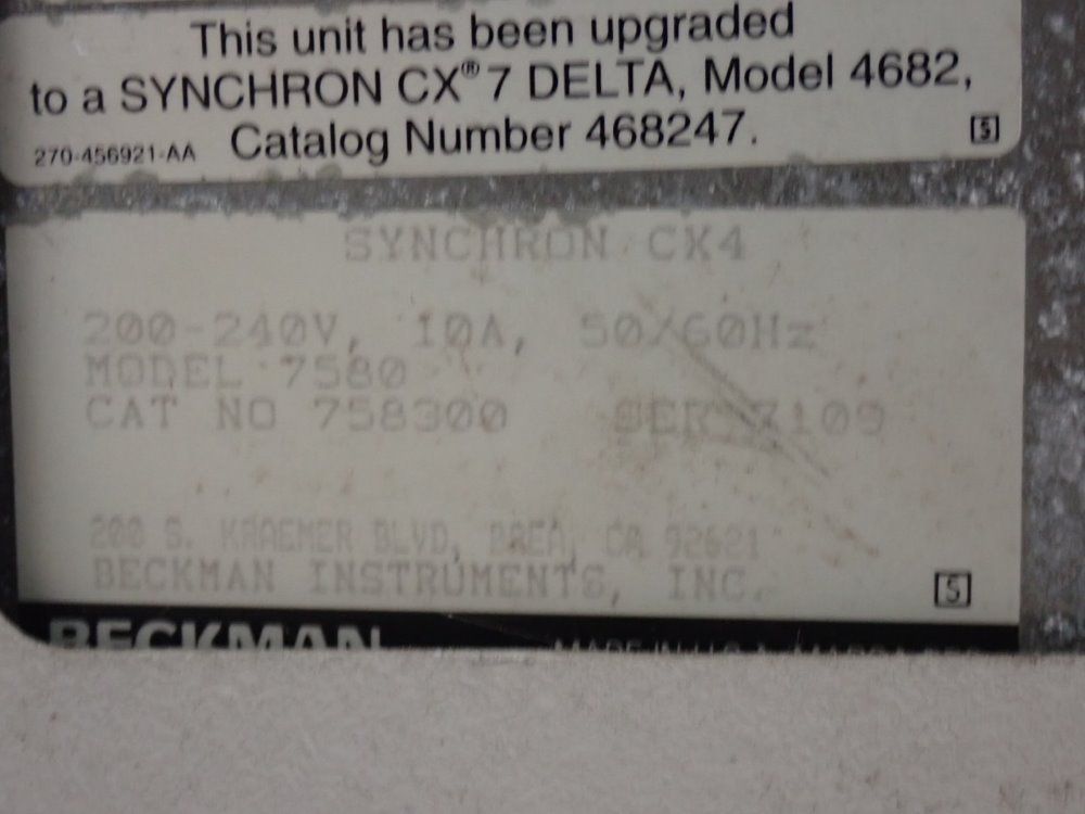 Beckman Coulter Chemical Analyzer