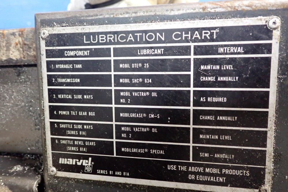 Marvel 19" 81a11pc Vertical Band Saw - 81a11pc