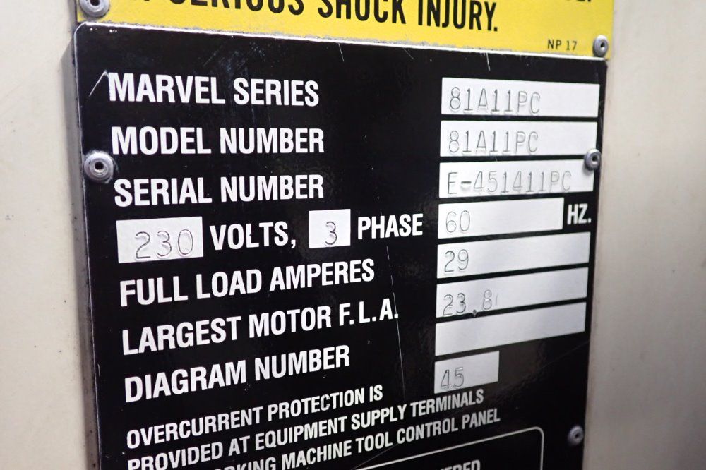 Marvel 19" 81a11pc Vertical Band Saw - 81a11pc