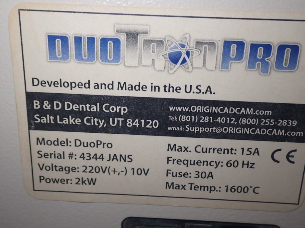 B&d Dental Technologies Duopro Sintering Furnace - Duopro