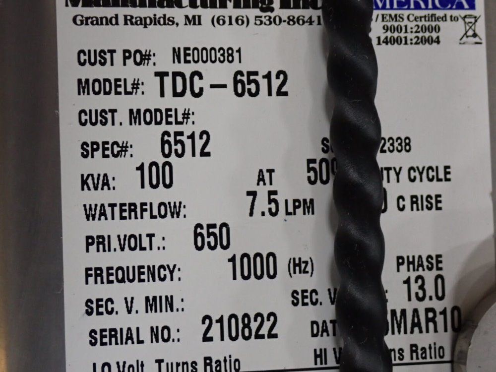 Nimak 100 Kva F2 6652 0015 608 Spot Welder - F2 6652 0015 608