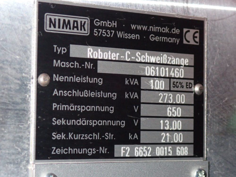 Nimak 100 Kva F2 6652 0015 608 Spot Welder - F2 6652 0015 608