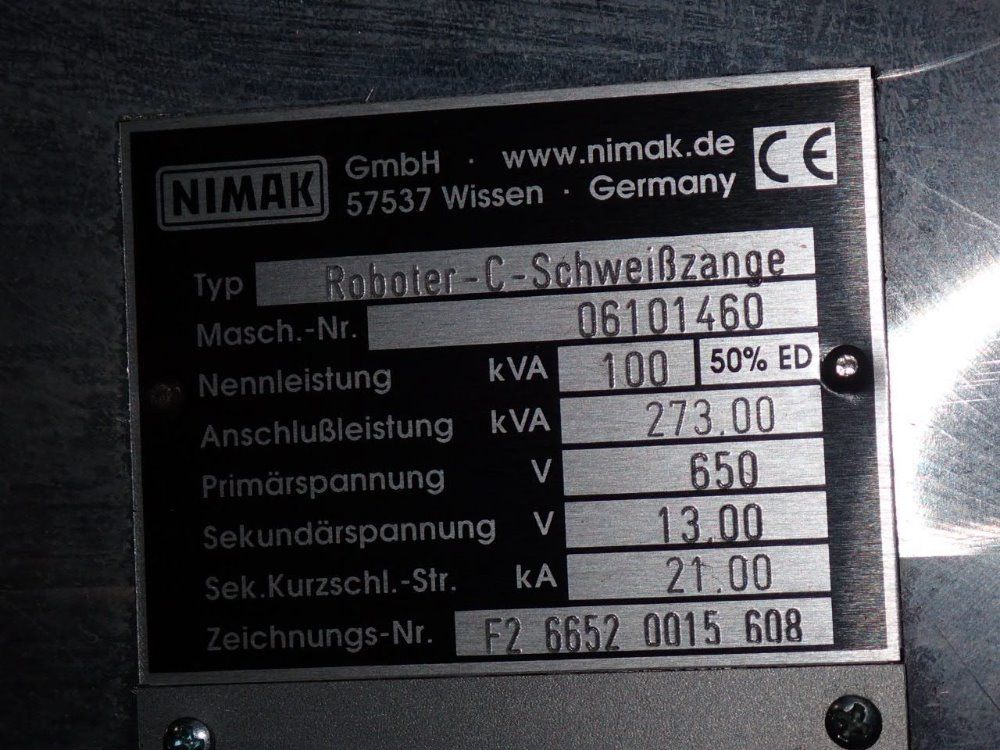 Nimak 100 Kva F2 6652 0015 608 Spot Welder - F2 6652 0015 608