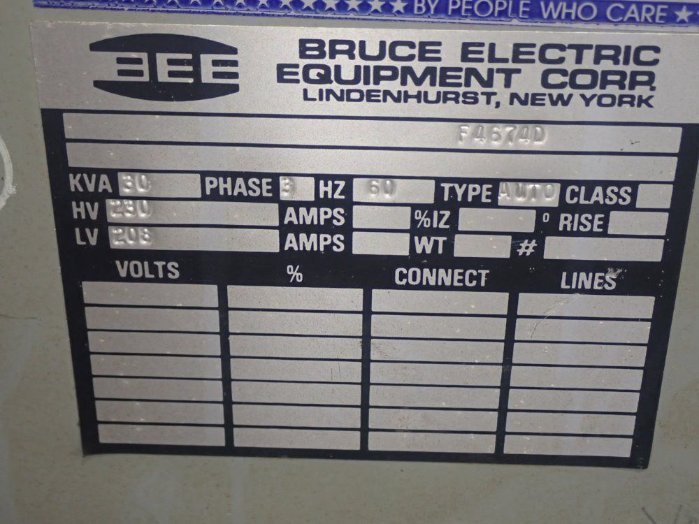 Bruce Electric Equipment Transformer