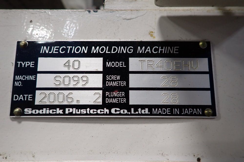 Sodick Plustech Injection Molder