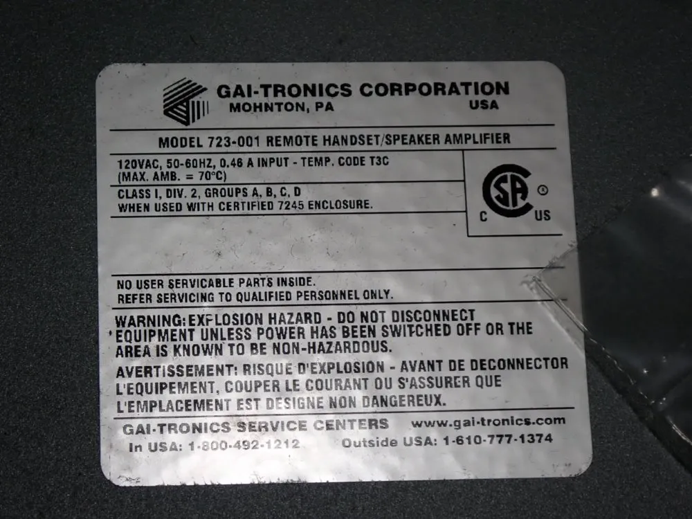 Gai-tronics Corp Speaker Amplifier