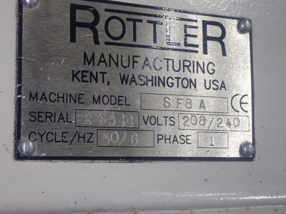 Rottler 30" X 15" Sf8a Head And Block Surfacer - Sf8a