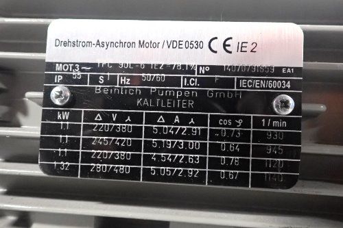 Drehstrom Asynchron 1.32 Kw Motor - Tfc 90l-6