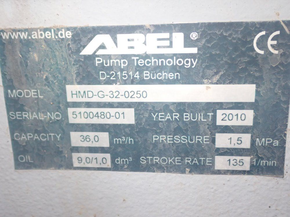 Abel 34.5 Kw Hmd-g-32-0250 Filter Press Pump - Hmd-g-32-0250