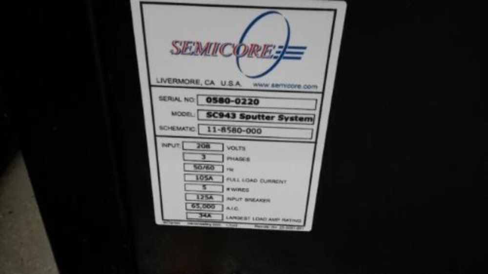 Semicore Sc923 Sputtering System - Sc923