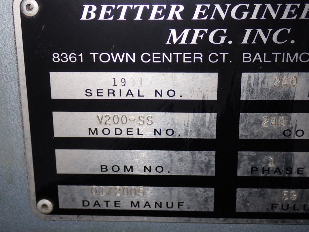 Better Engineering Mfg 26" Dia V200-ss Parts Washer - V200-ss