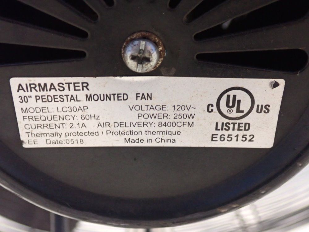 Air Master 2.1a/250w 30'' Pedestal Mounted Fan - Lc30ap