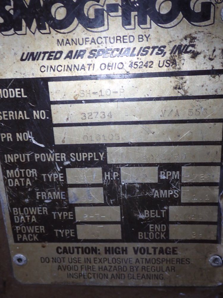 United Air Specialists/smog Hog Mist Collector