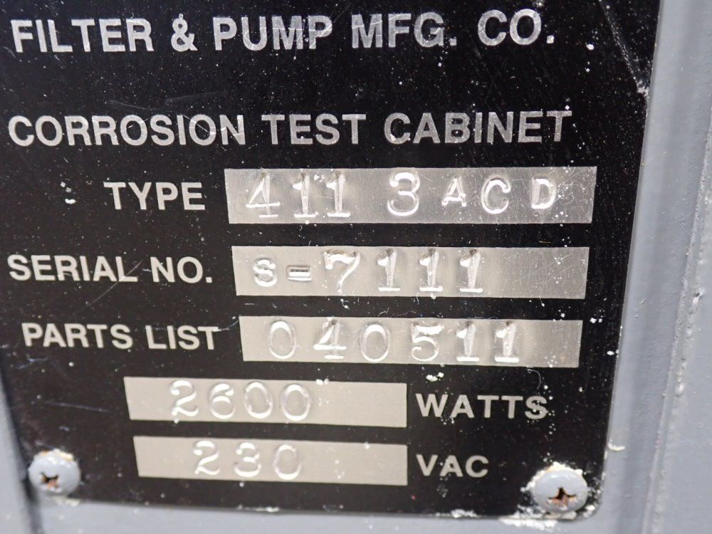 Industrial Filter  Pump Mfg Industrial Filter  Pump Mfg 4113acd Corrosion Test Cabinet