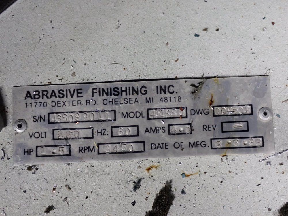 Abrasive Finishing Inc Burr Bench Abrasive Machine