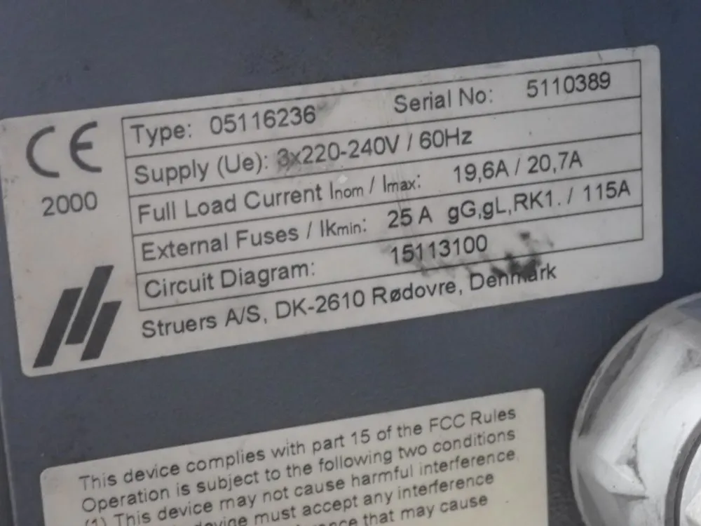 Struers 20.7a/8x11 Discotom 5 Saw - 05116236