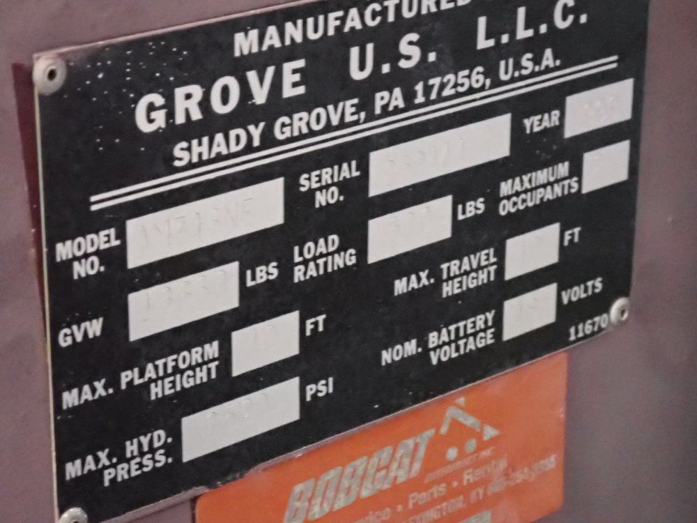 Grove 227lbs/2500psi/5gal Manlift - Amz46ne