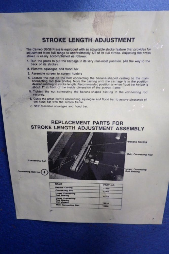 American Screen Printing Equipment Inc 30 X 36 Screen Printing Press