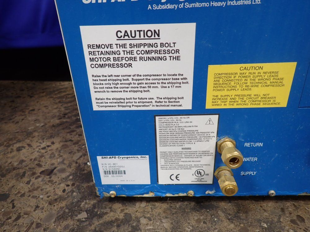 Shi-apd/cryogenics Inc Recirculating Water Chiiler