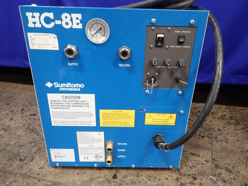 Sumitomo Cryogenics Inc Recirculating Water Chiiler