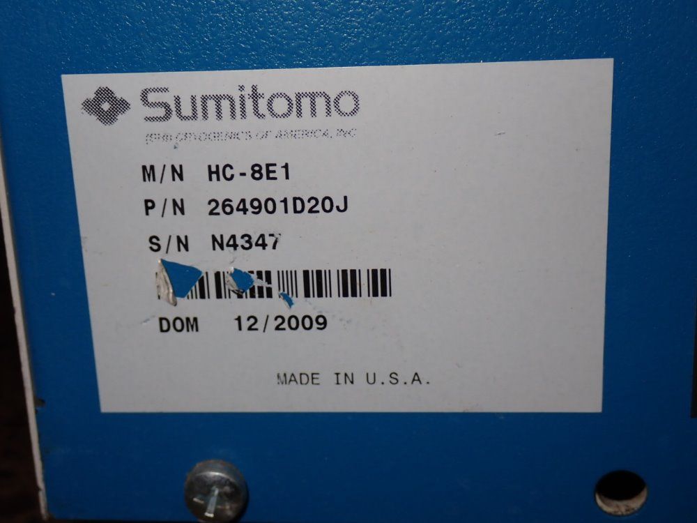 Sumitomo Cryogenics Inc Recirculating Water Chiiler
