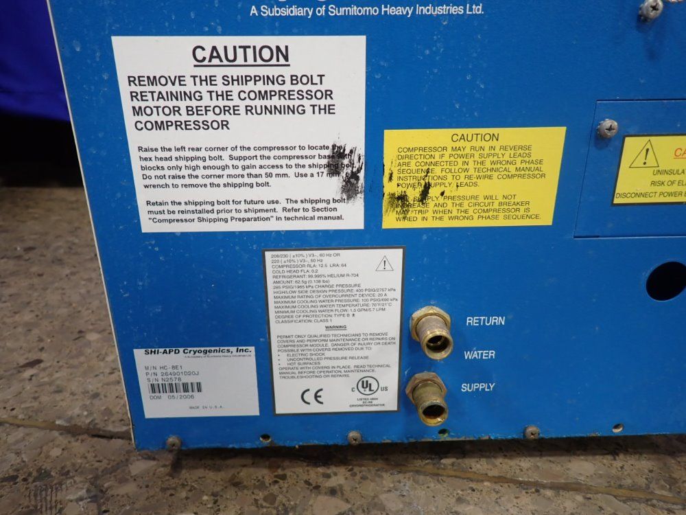 Shi-apd/cryogenics Inc Recirculating Water Chiiler