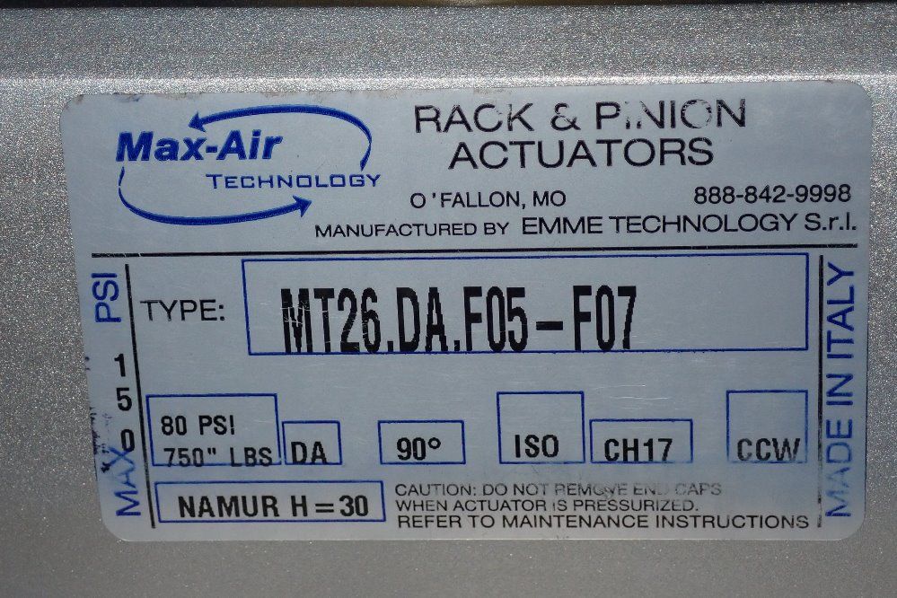 Emme Tech 150 Psi Actuator - Mt26daf0sf07