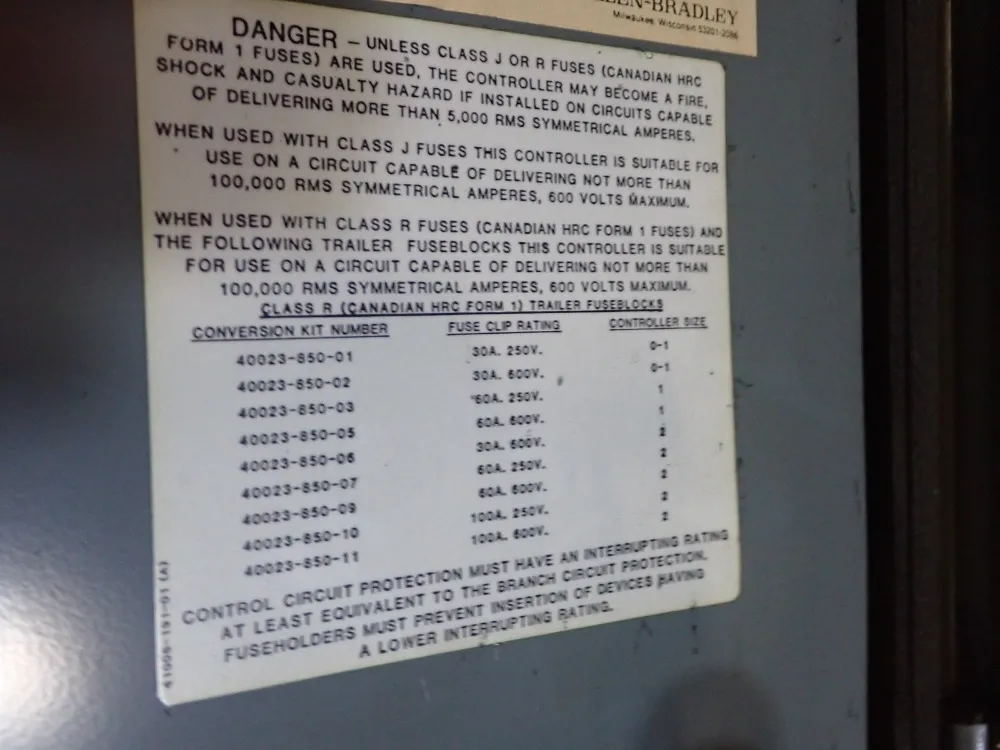 Allen Bradley 100 Amps Fusible Disconnect