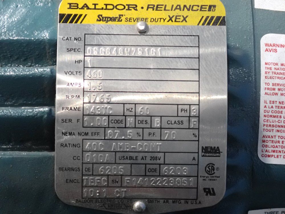 Baldor 1 Hp Motor - 105623600buf