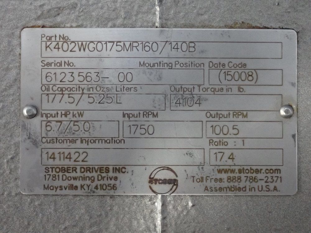 Stober Gearbox Reducer - K402wg0175mr160/140b