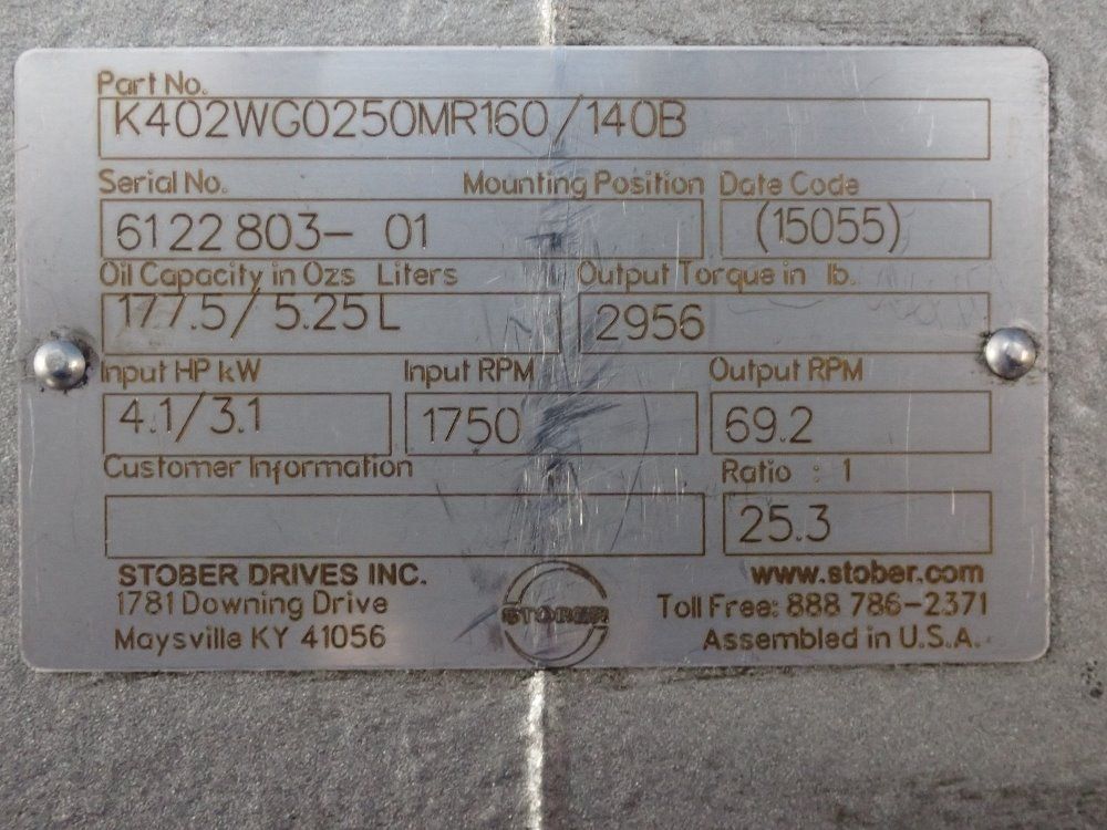 Stober Gearbox Reducer - K402wg0250mr160/140b