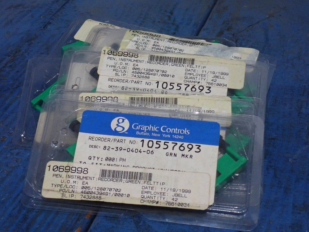 Graphic Controls Green Felttip Recorder Pens