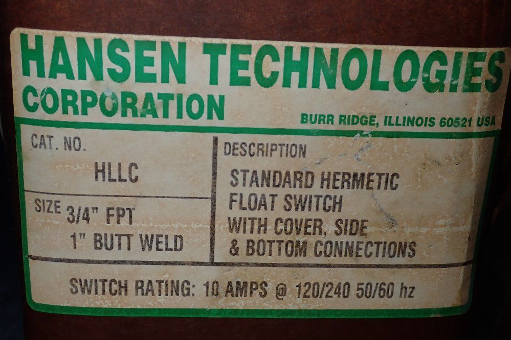 Hansen Tech 3/4" Fpt/1" Refrigerant Float Switch - H11c
