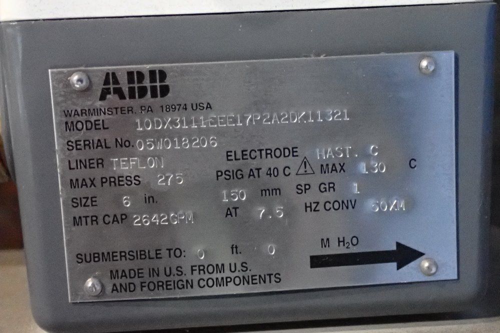 Abb 6" Magnetic Flow Meter - 10dx311111117p2a2d141321