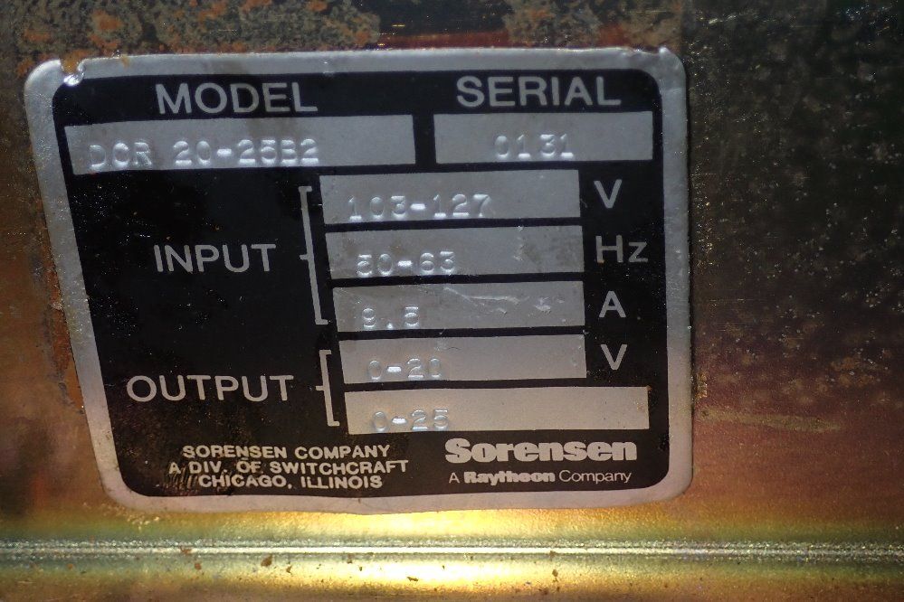 Sorensen Power Supply - Dck2025b
