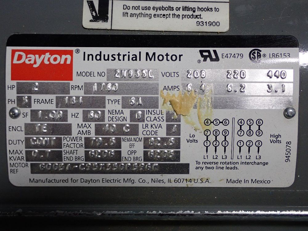 Dayton 2 Hp Motor - 2m935l