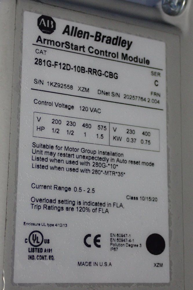 Allen-bradley 1.5 Hp Start Base - 280-g-fn-40-rg