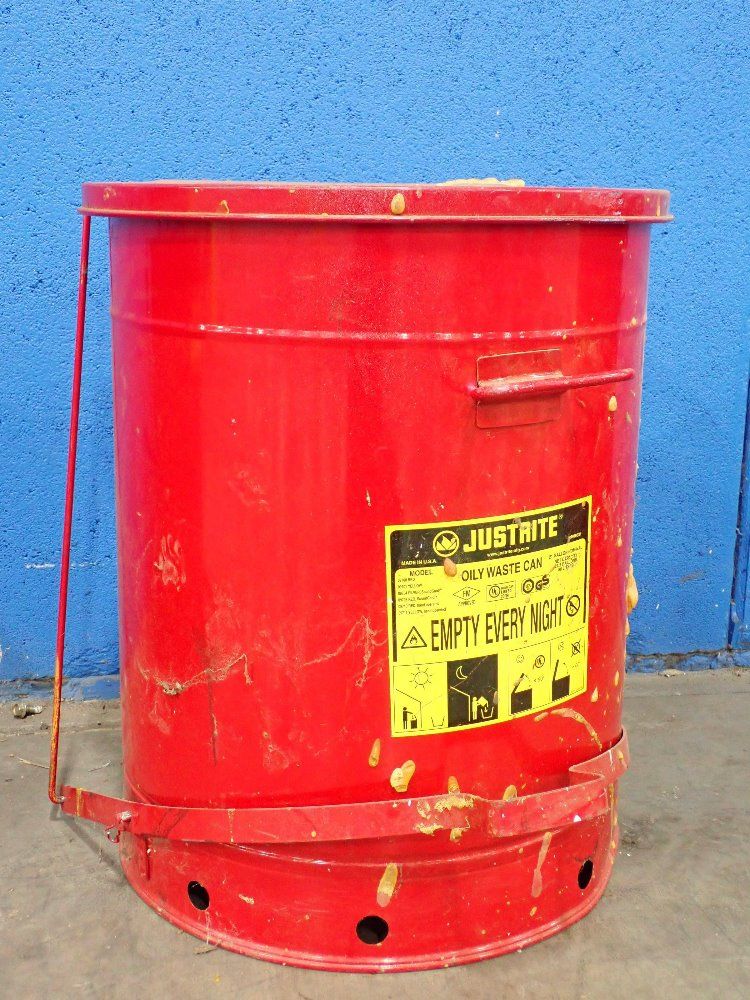 Justrite 21 Gallons Oily Waste Can - 09700 Red