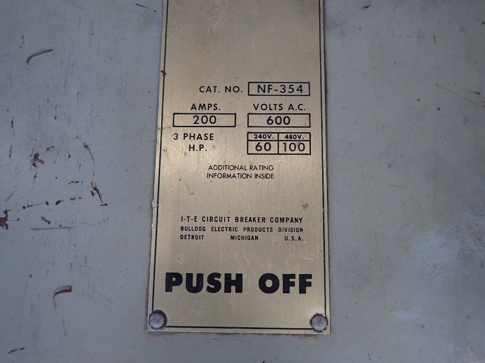 Ite 200 Amp / 600 Vac Fusible Disconnect - Nf-354