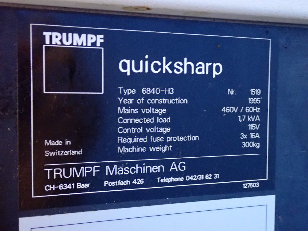 Trumpf Tool Grinder