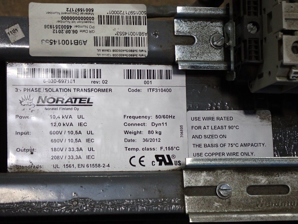 Noratel 12 Kva Three Phase Isolation Transformer - 6-030-697181