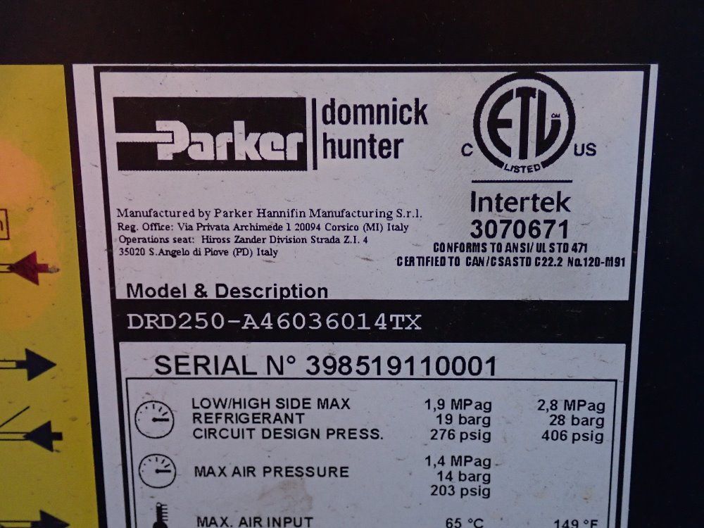 Parker Air Dryer - Drd250-a46036014tx