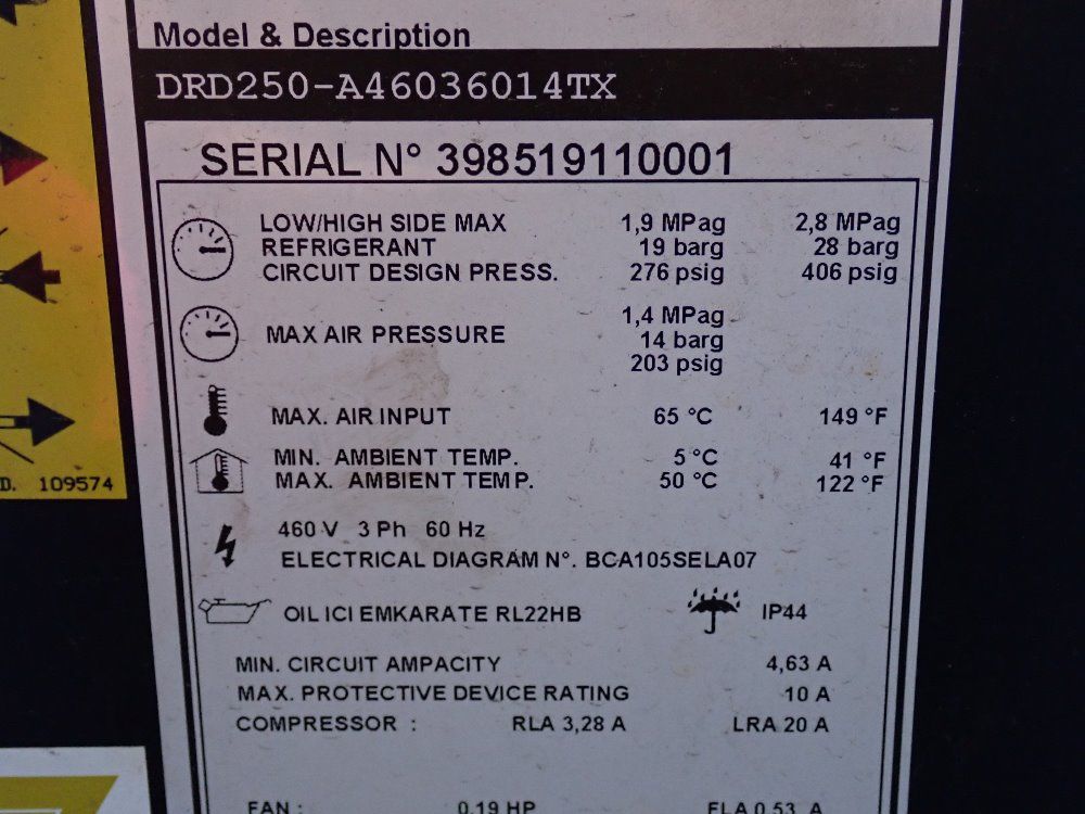 Parker Air Dryer - Drd250-a46036014tx