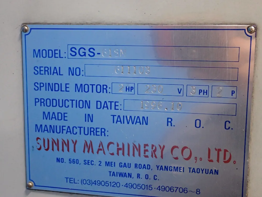 Sunny Machinery 32x8 Surface Grinder - Sgs-618m