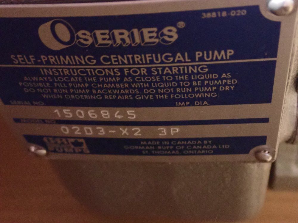 Gorman-rupp 1 Hp Pump - 0203-e1-3p
