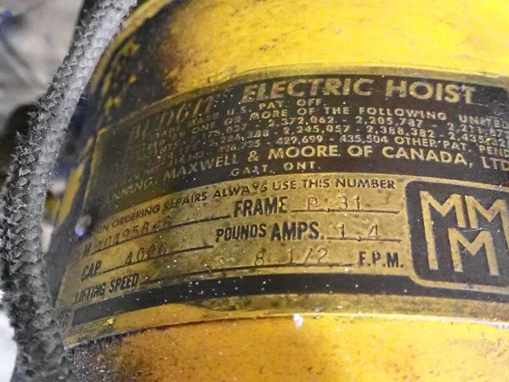 Budgit 4000 Lbs Electric Hoist - 404958-6