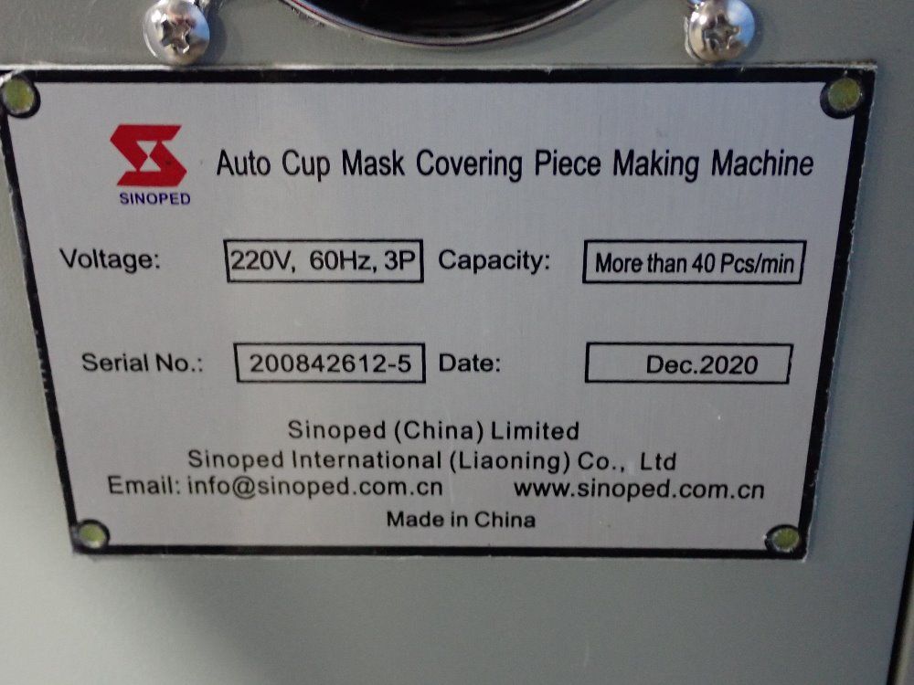 Sinoped Auto Cup Mask Covering Machine